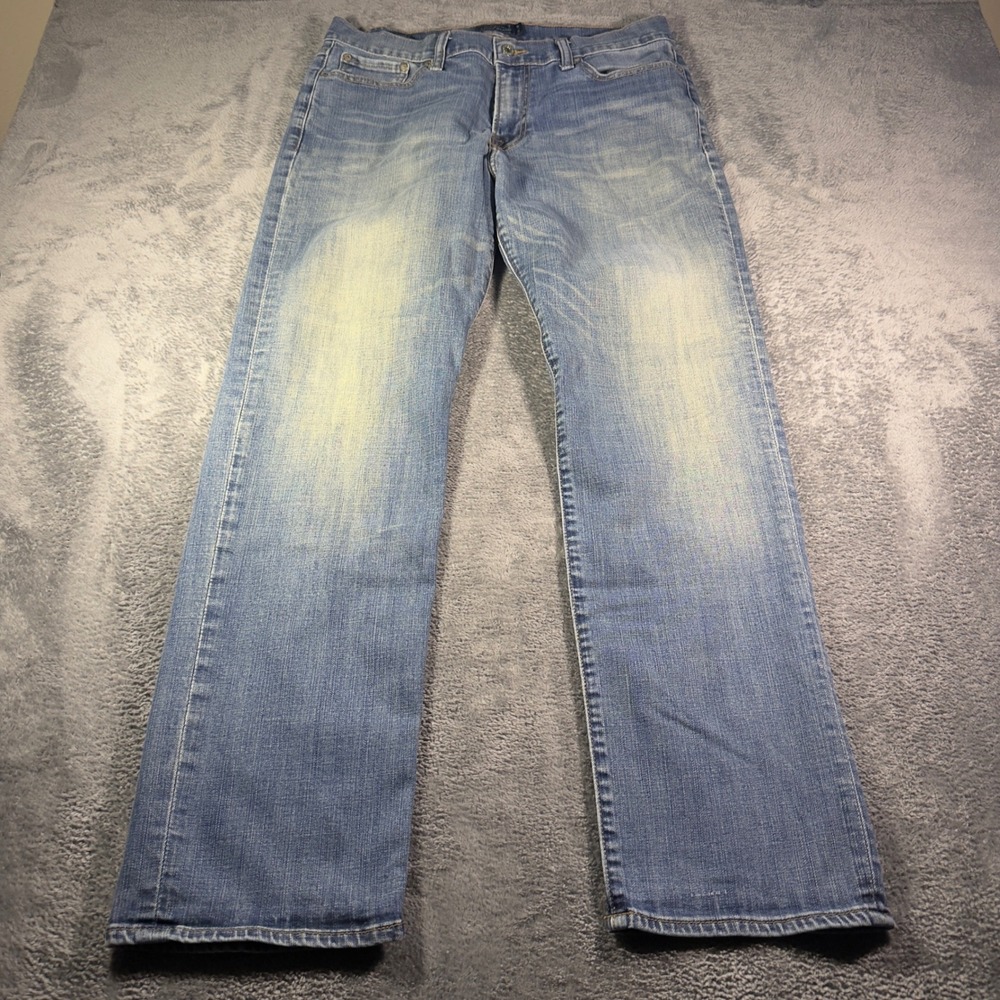 Lucky Brand 363 Vintage Straight Jeans Mens 34x32 Light Wash Blue Denim